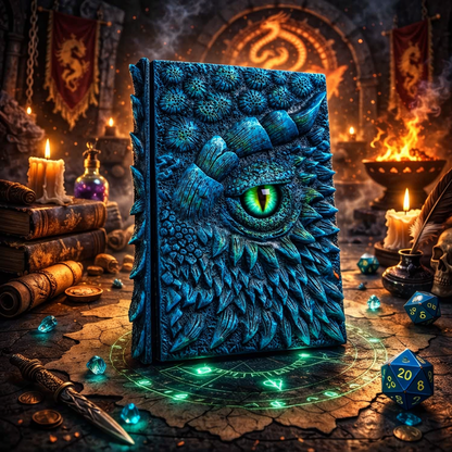 Cumuno™ Drakonis Eye Grimoire – 3D Sculpted Dragon Journal