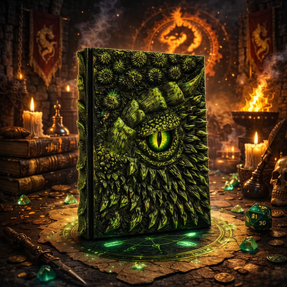 Cumuno™ Drakonis Eye Grimoire – 3D Sculpted Dragon Journal