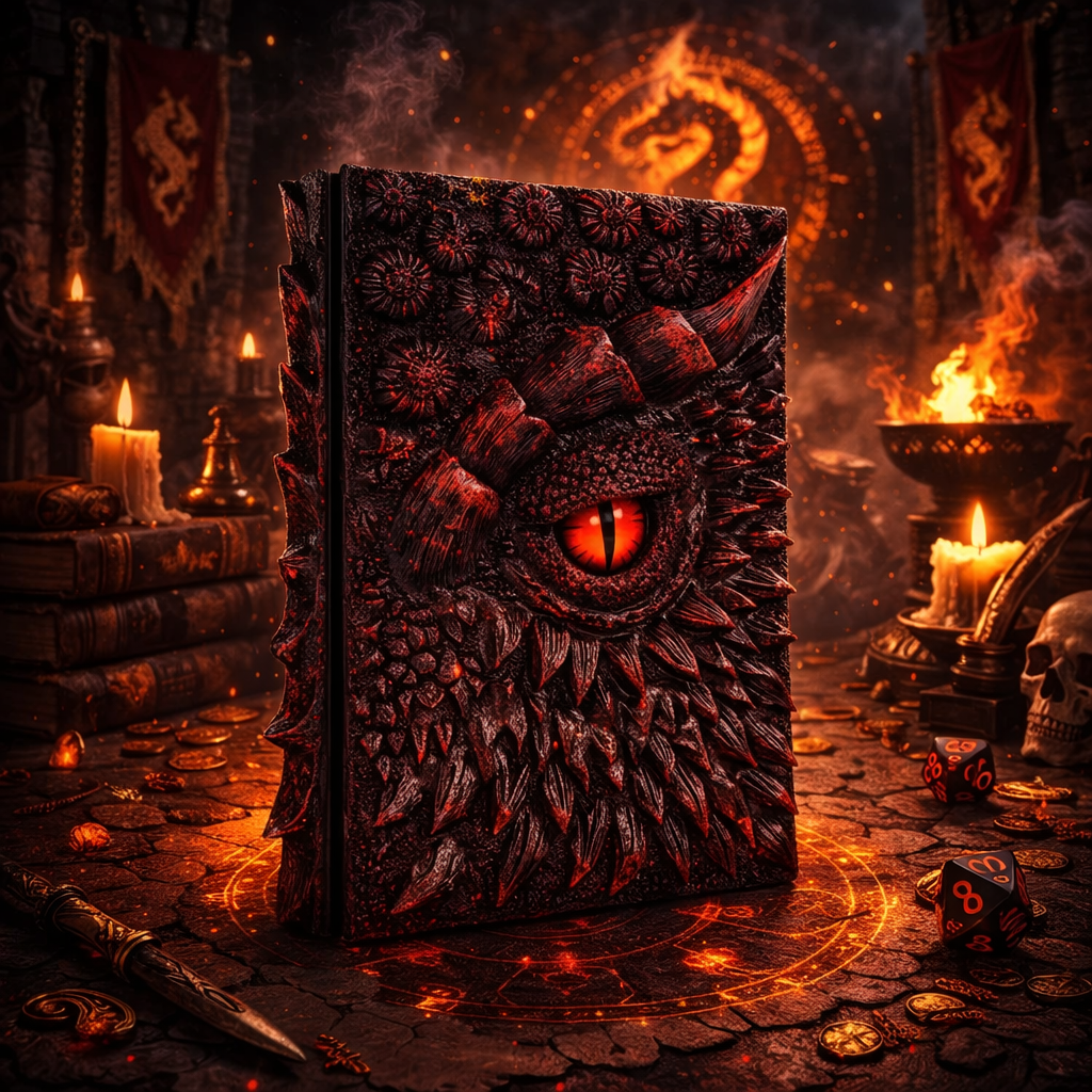 Cumuno™ Drakonis Eye Grimoire – 3D Sculpted Dragon Journal
