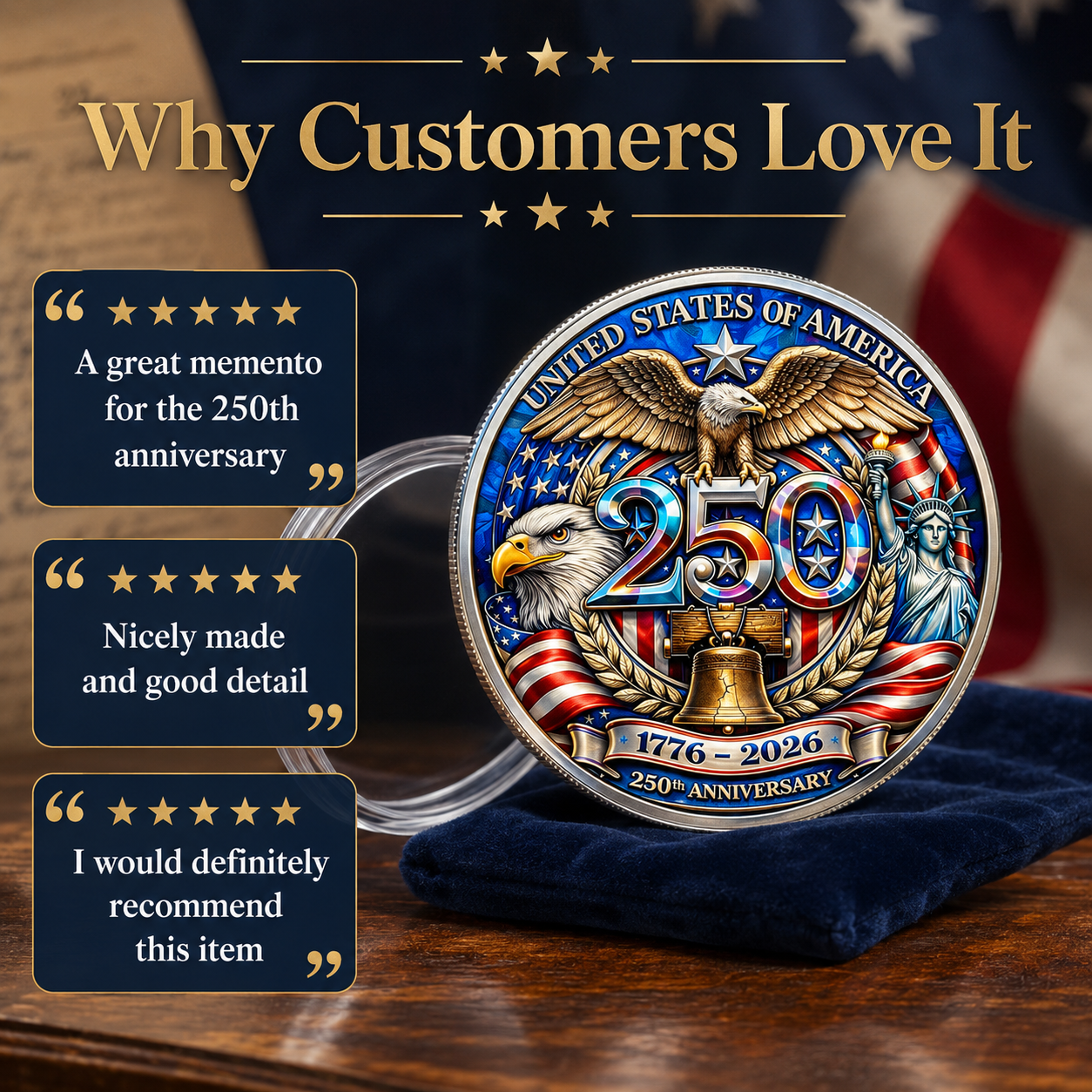 Cumuno™ U.S 250th Anniversary Commemorative Coin
