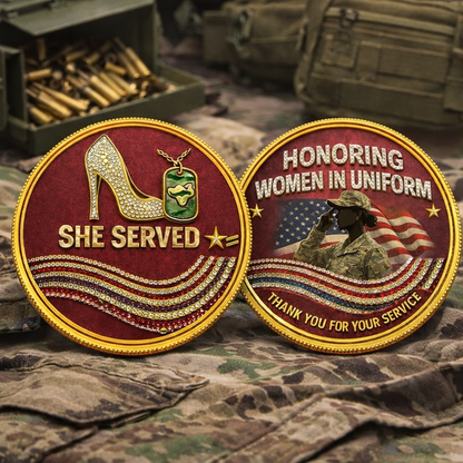 Cumuno™ SheServed Honor Coin – Celebrating Women in Uniform