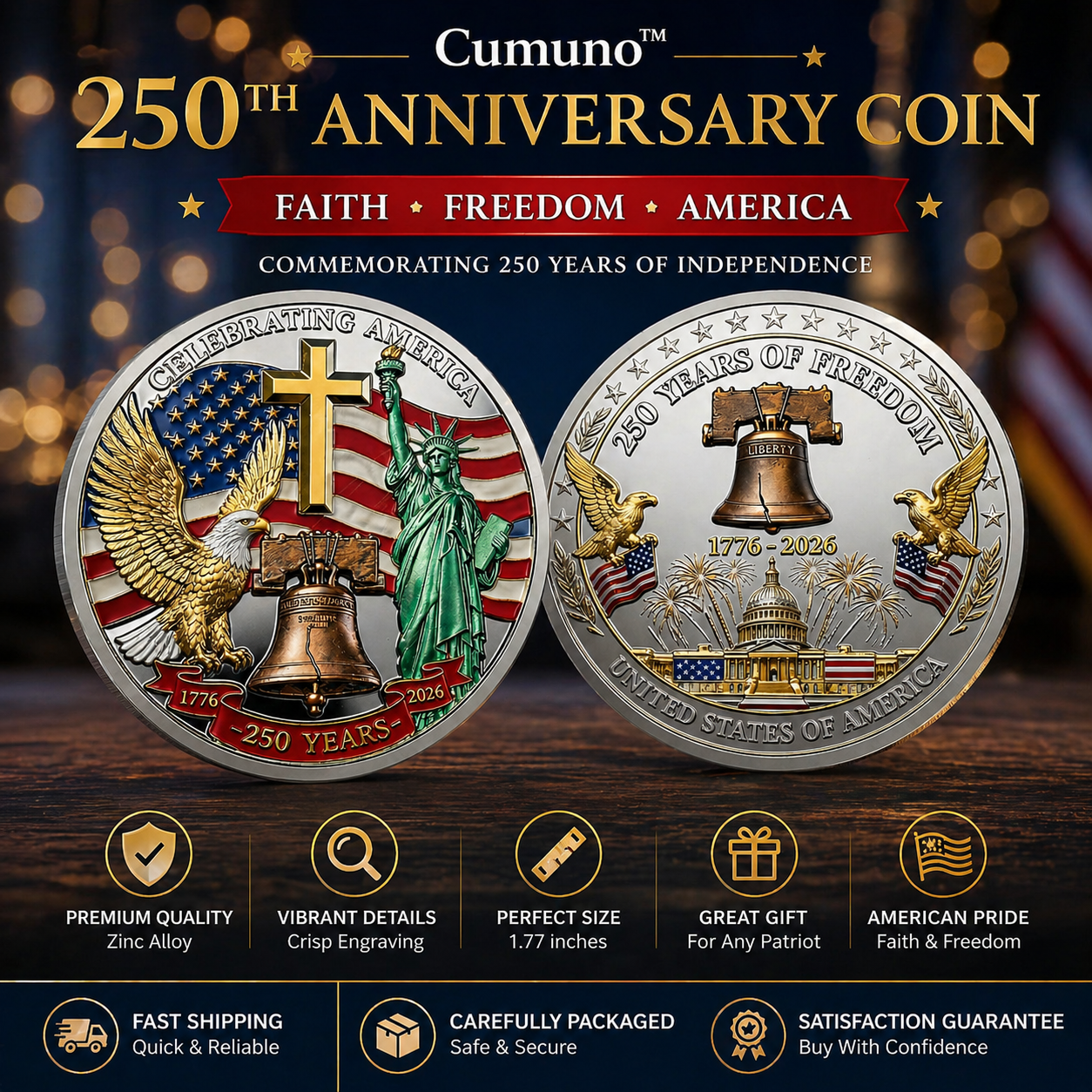 Cumuno™ United States 250th Anniversary Coin